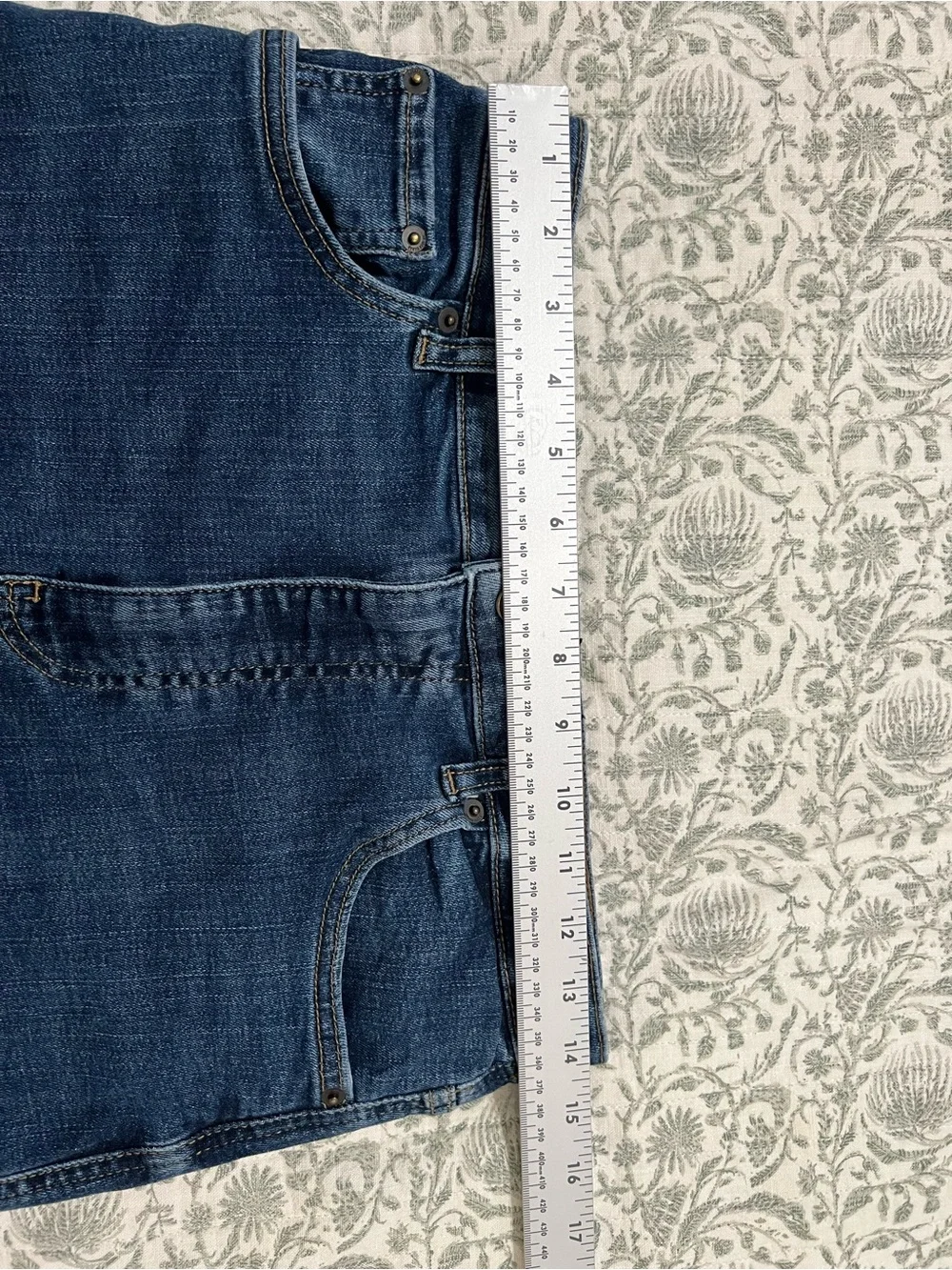 Zara Large Stretch Blue Denim Skirt